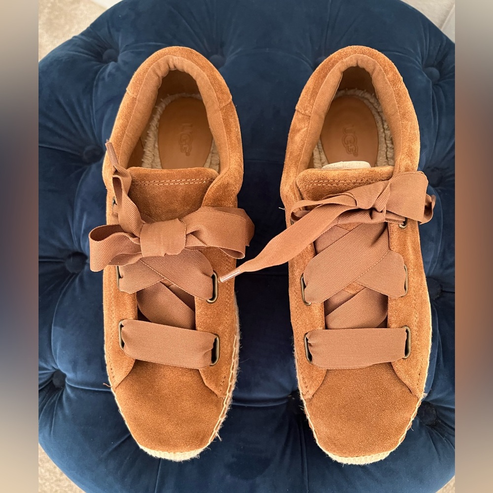 New in box! UGG suede lace ups! So cute! Perfect fall shoe!